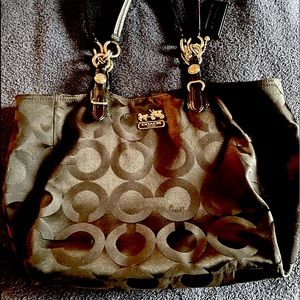 Black soft cloth coach medium size bag gently used